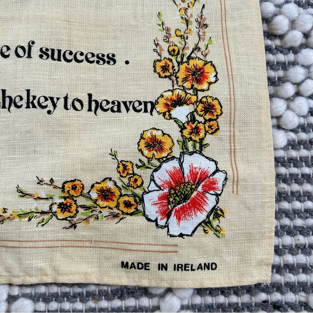 Vintage Irish Poem/ Prayer Linen Tea Towel